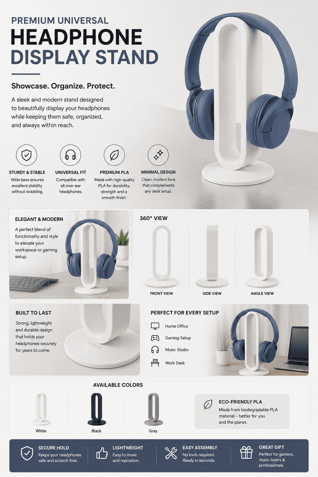 Premium Universal Headphone Display Stand headphone stand description