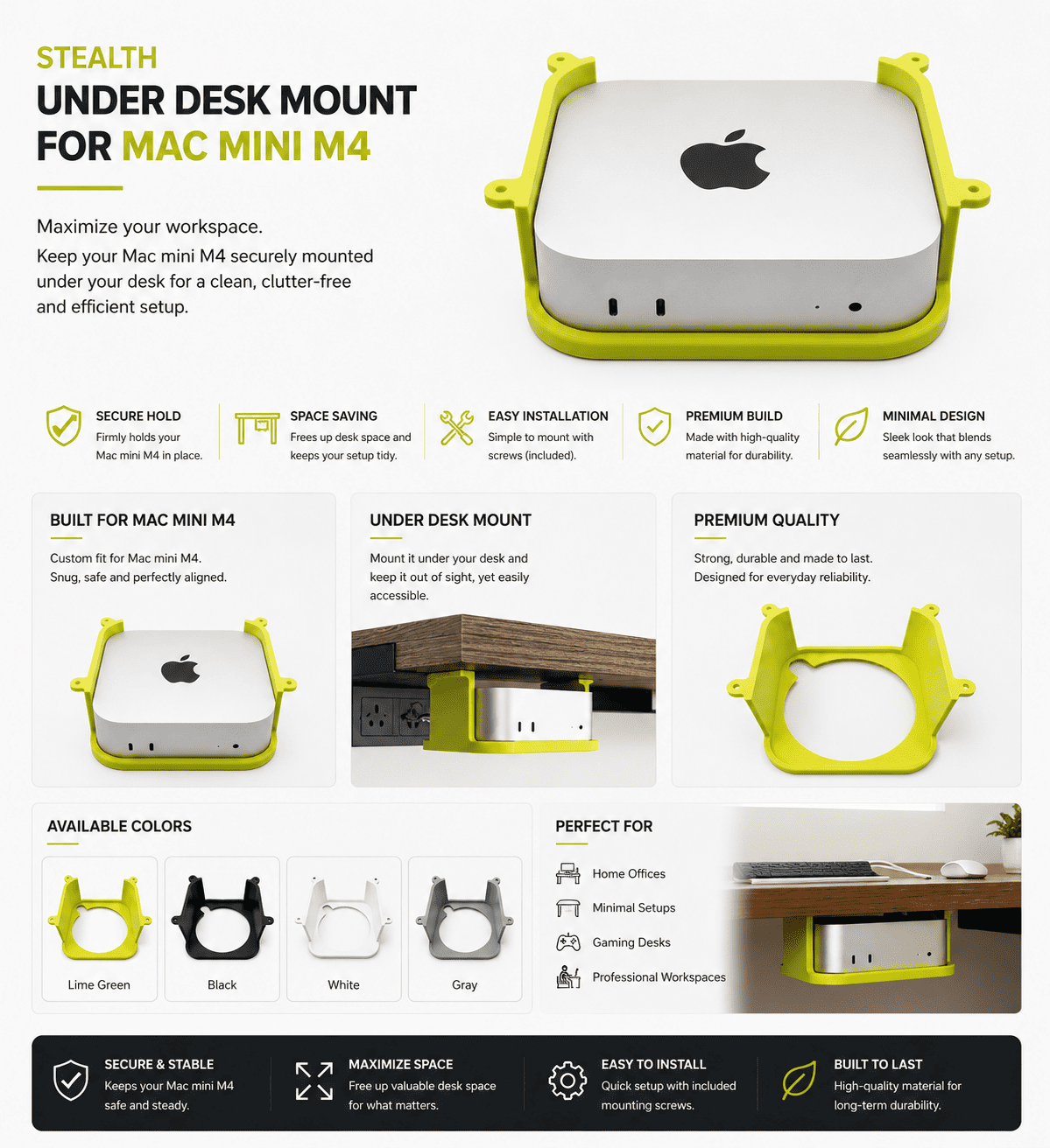 mac mini m4 under deck mount description