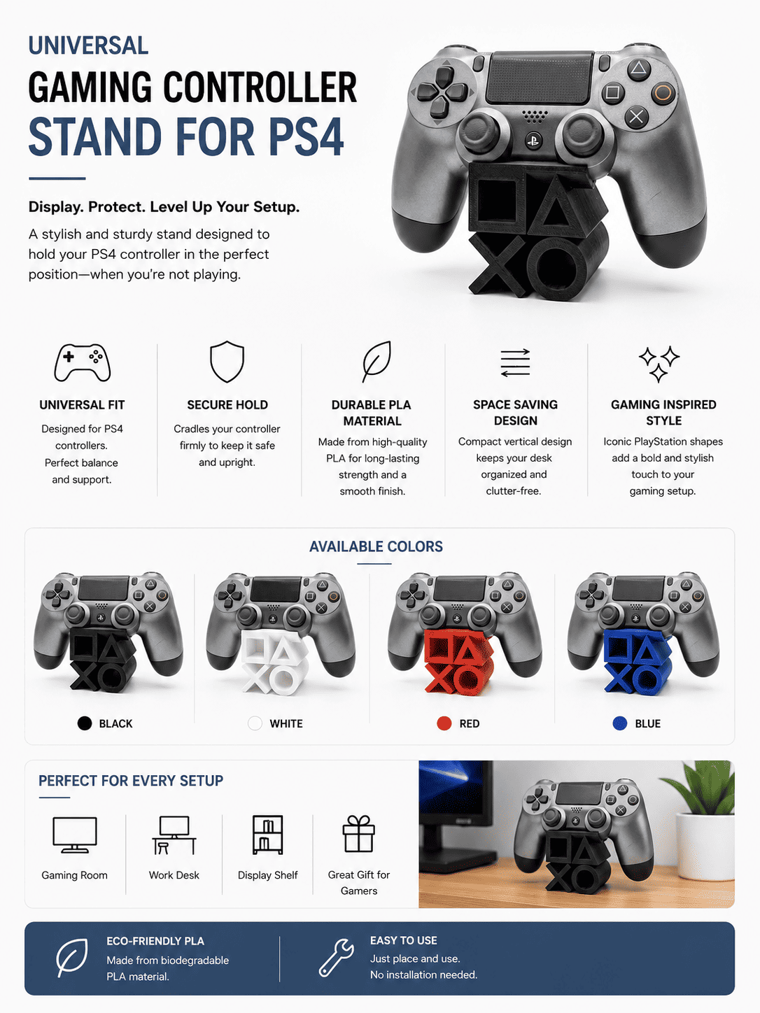 Universal Gaming Controller Stand for PS4 xo joystick holder description