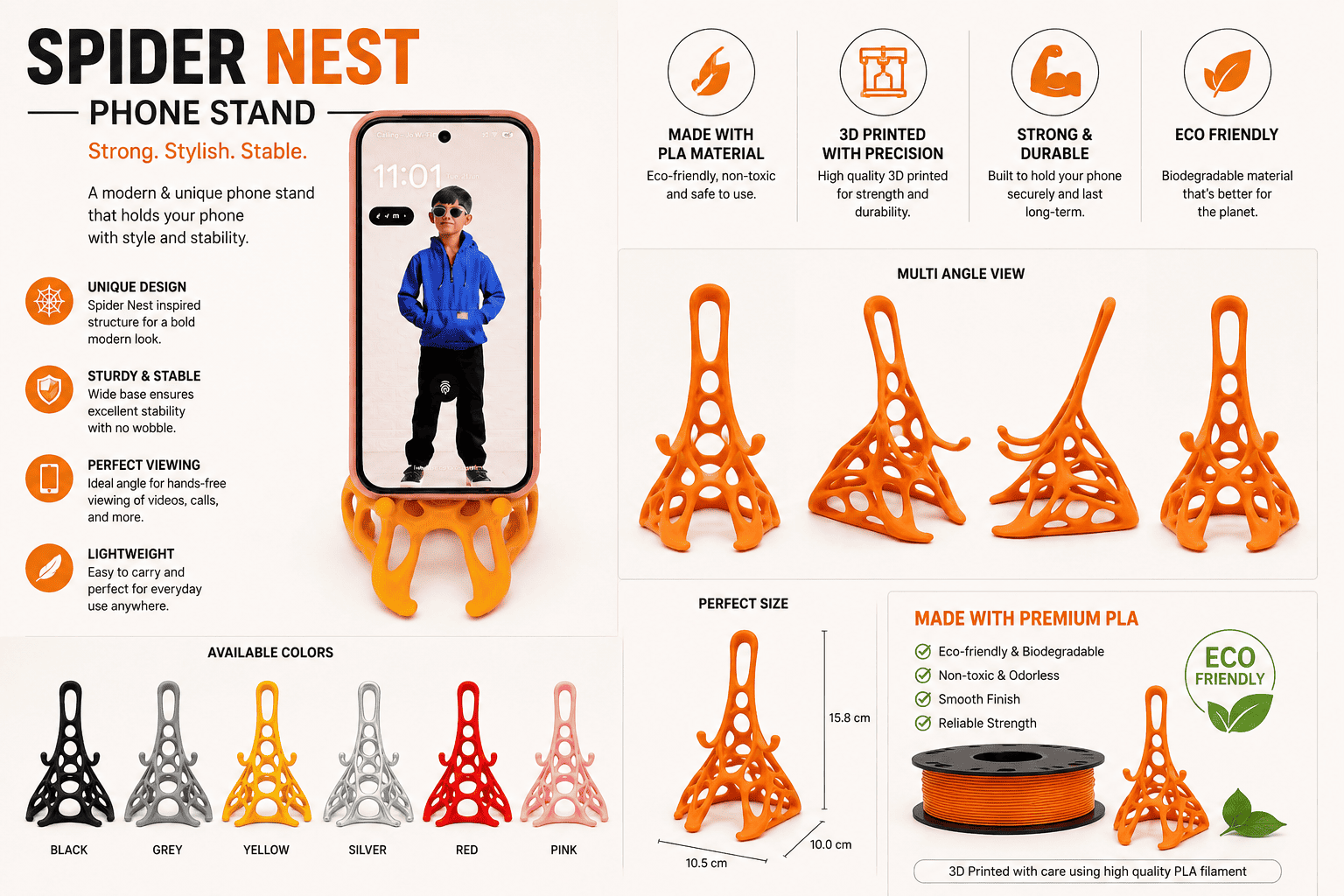 Spider Nest Phone Stand phone holder description
